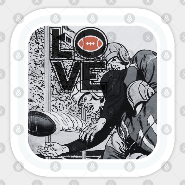 AMERICAN FOOTBALL PLAYERS  LOVE VINTAGE COMICS SPORTS Sticker by DAZu